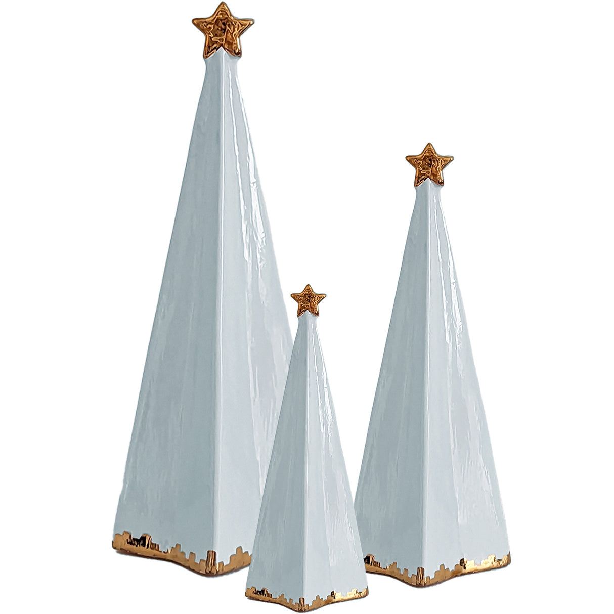 Folded Christmas Trees with 22K Gold Brushstroke Accent in 10 Colors | Wholesale