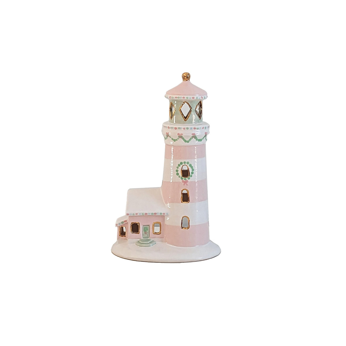 Pastel Lighthouse with 22K Gold Accents | Wholesale