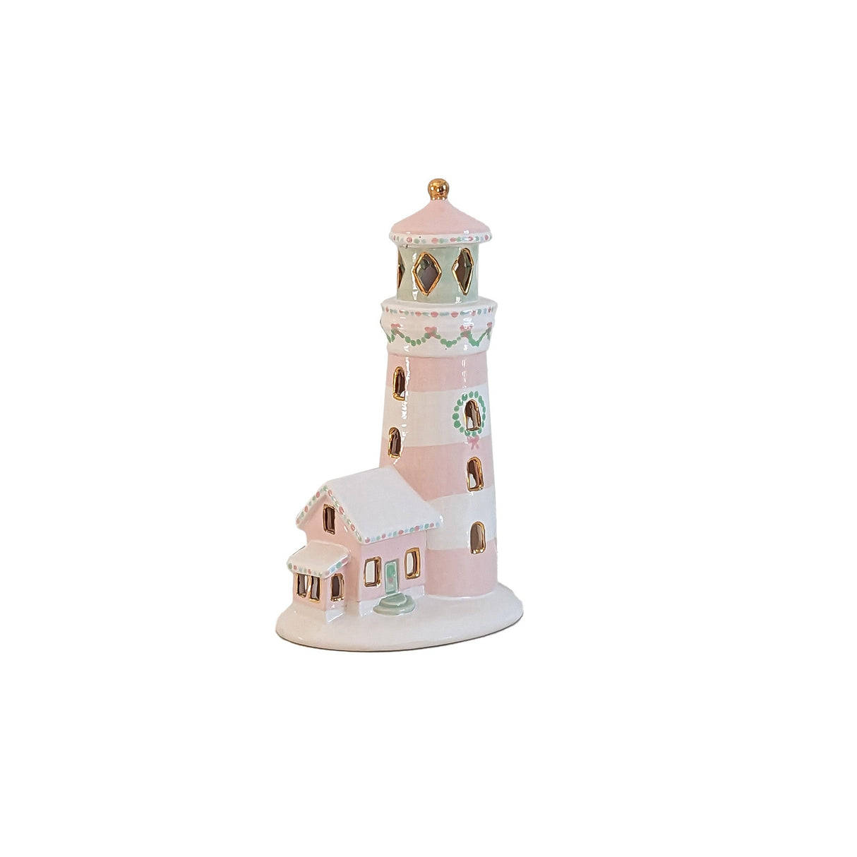 Pastel Lighthouse with 22K Gold Accents | Wholesale