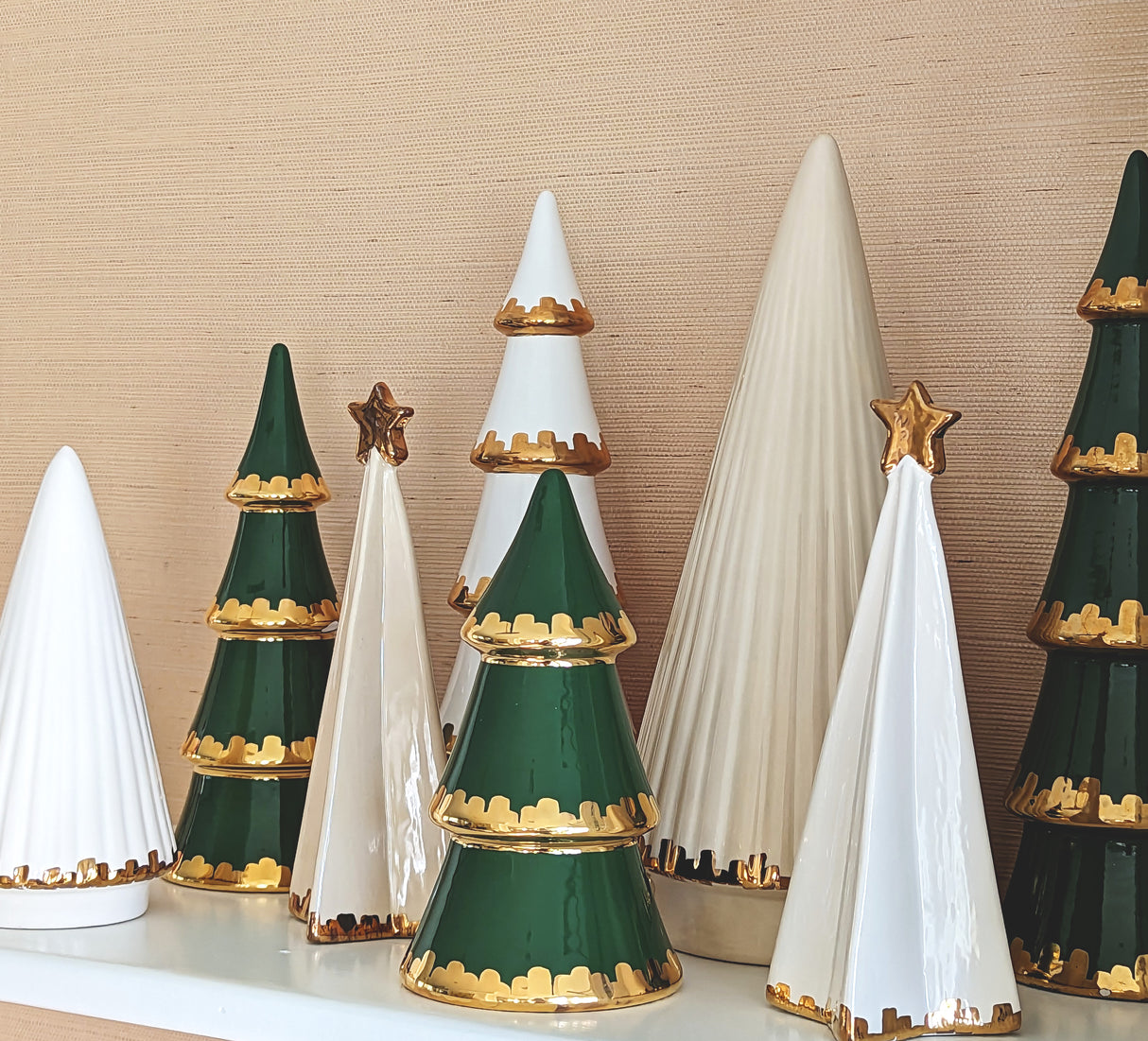 Folded Christmas Trees with 22K Gold Brushstroke Accent in 10 Colors | Wholesale