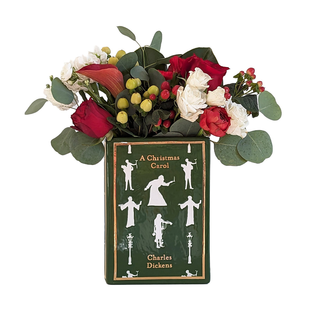 Christmas Classics Book Vase- A Christmas Carol in Holiday Green | Wholesale