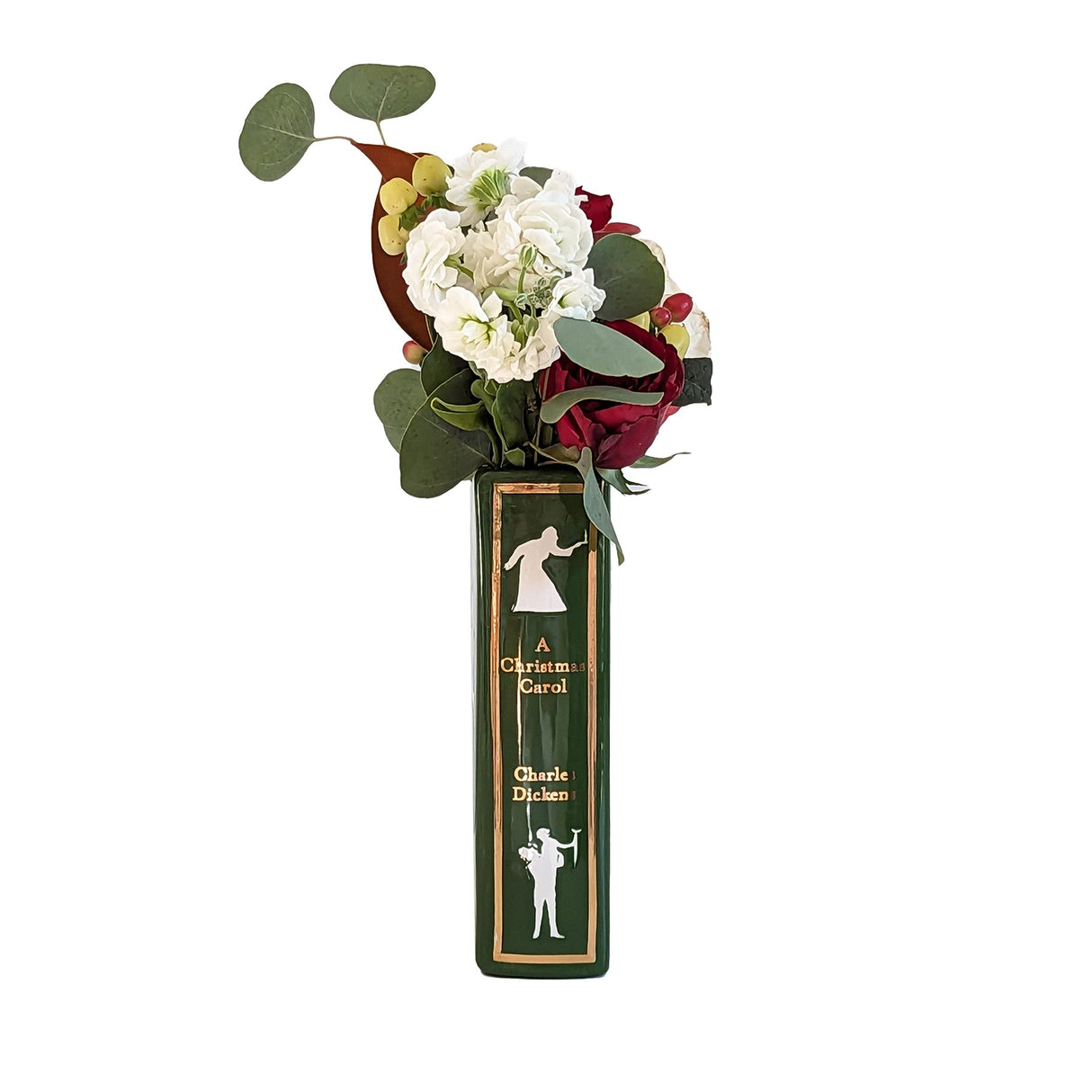 Christmas Classics Book Vase- A Christmas Carol in Holiday Green | Wholesale