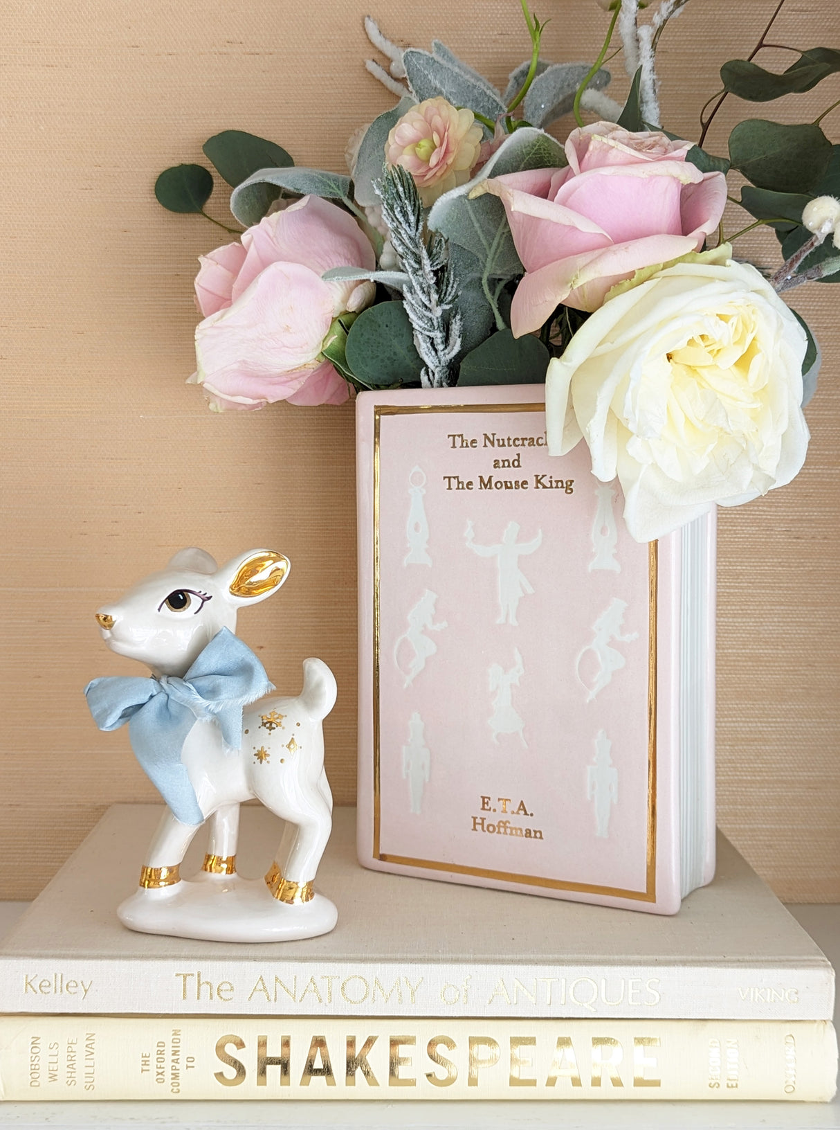 Christmas Classics Book Vase- The Nutcracker and the Mouse King in Pink | Wholesale