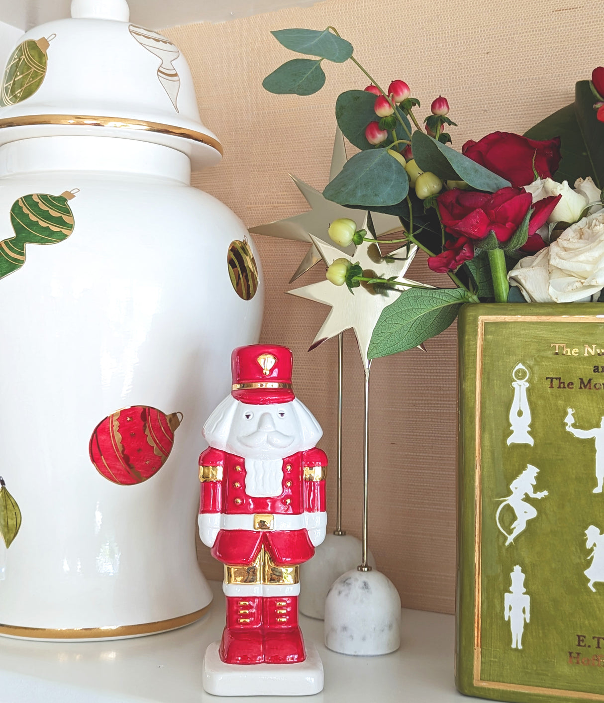 Christmas Classics Book Vase- The Nutcracker and the Mouse King in Moss Green | Wholesale