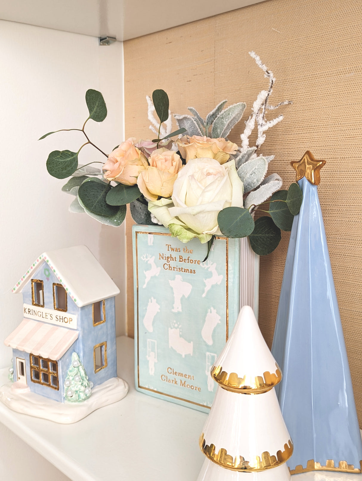 Christmas Classics Book Vase- 'Twas the Night Before Christmas in Sea Glass Green | Wholesale