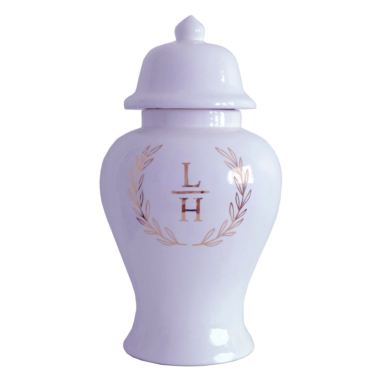 Laurel Wreath Monogram Ginger Jars in 17 Colors | Wholesale