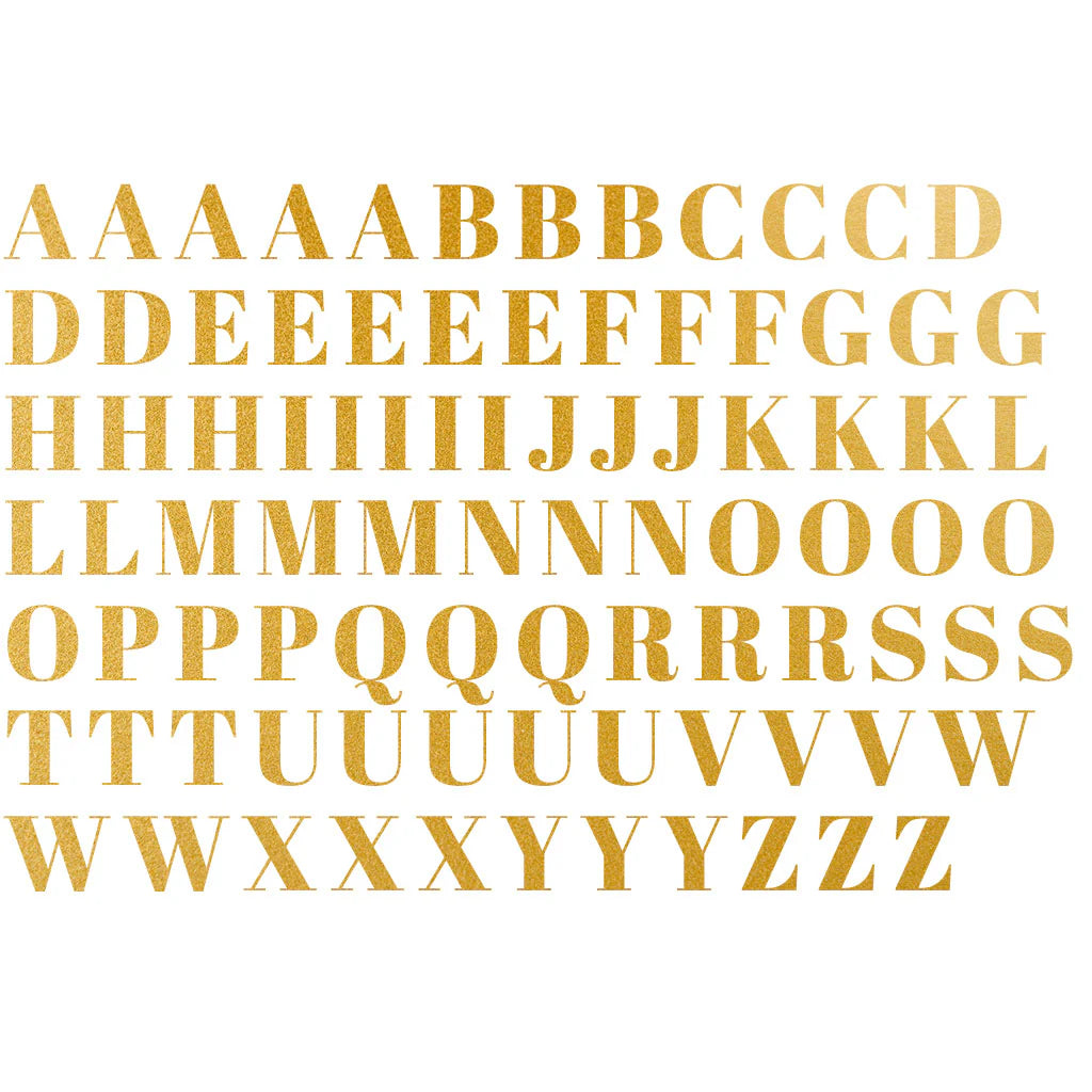 Letters Overglaze Gold Decal Sheet