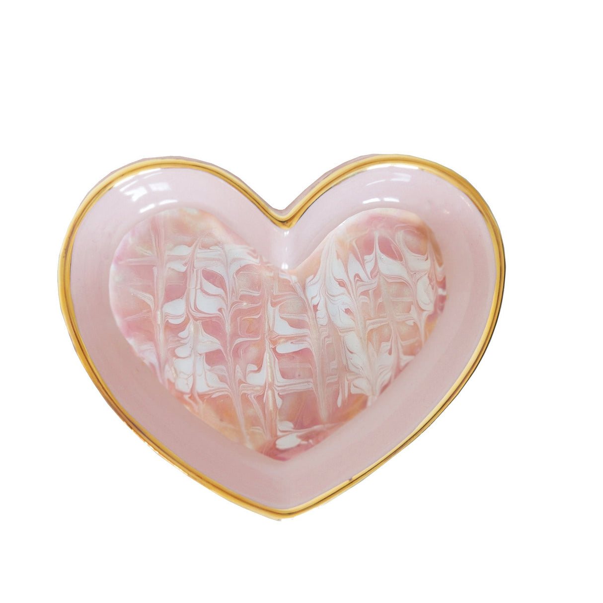 Marbled Heart Trays with 22K Gold Accents | Wholesale
