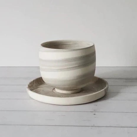 Nerikomi Teacup & Saucer | Saori M Stoneware