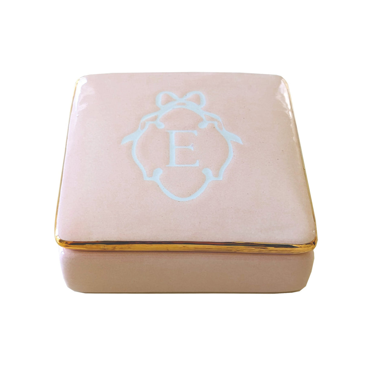 Bow Monogram Box with 22K Gold Accent