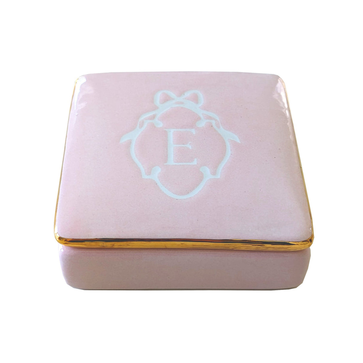 Bow Monogram Box with 22K Gold Accent