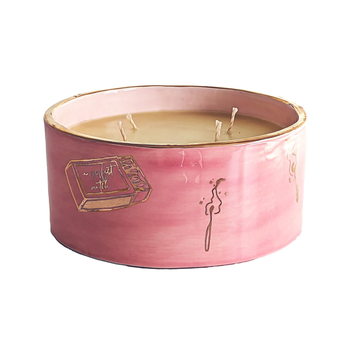 Perfect Match Pure Beeswax Candle with 22K Gold Accents | Wholesale