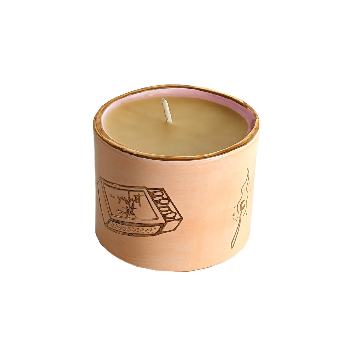 Perfect Match Pure Beeswax Candle with 22K Gold Accents | Wholesale