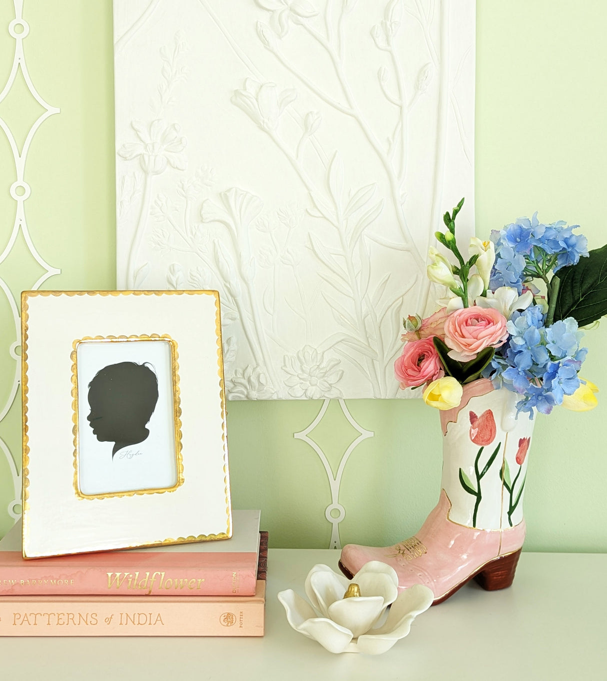 Lo Home x Petite Paloma Cowgirl Boot Vase- Sadie Tulips