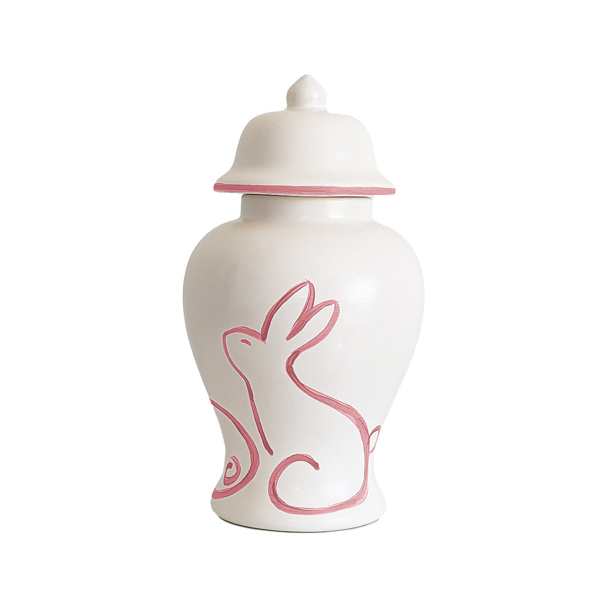 Brushstroke Bunnies Ginger Jars in Pink