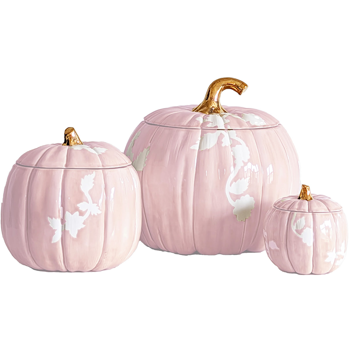 Chinoiserie Pumpkin Jars with 22K Gold Accents in 13 Colors | Wholesale