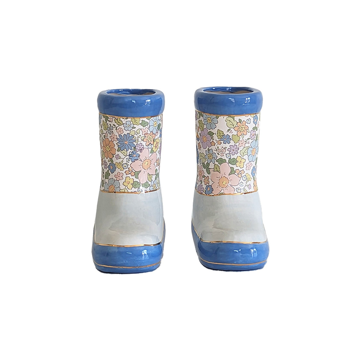 Flower Field Rain Boots Vases (Set of 2)