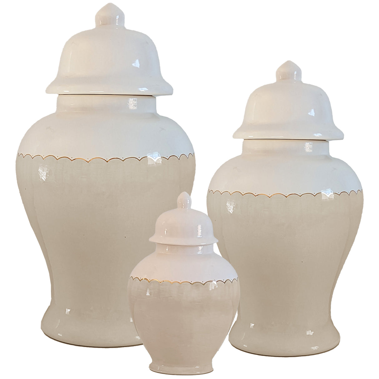 Scalloped Color Block Ginger Jars in 10 Colors | Wholesale