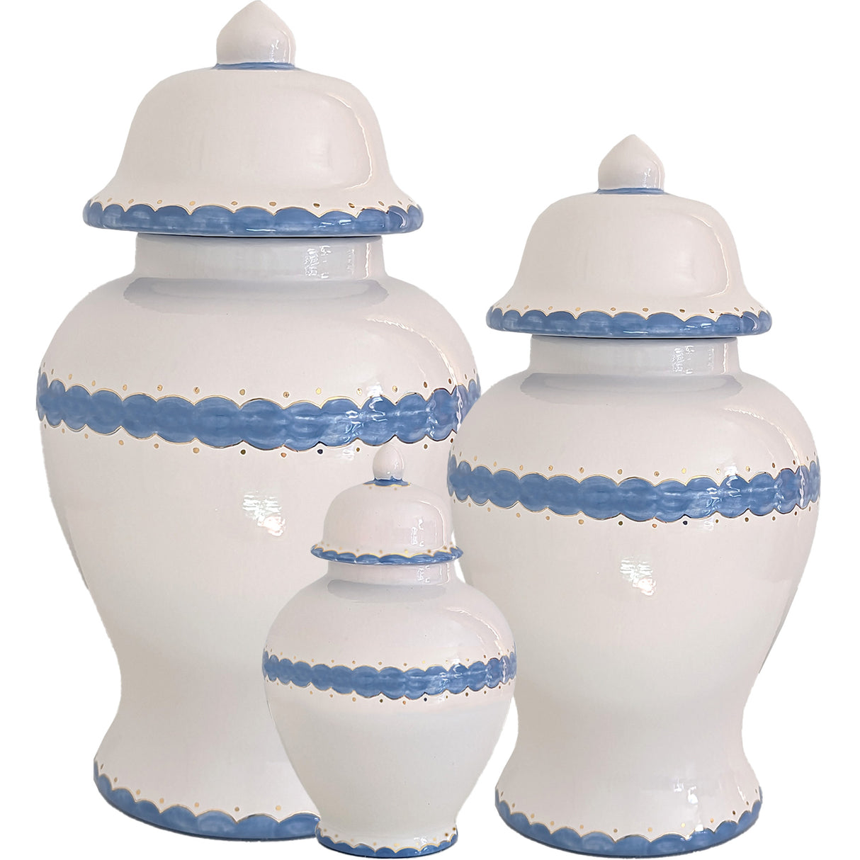 Scallop Ginger Jars in 5 Colors | Wholesale