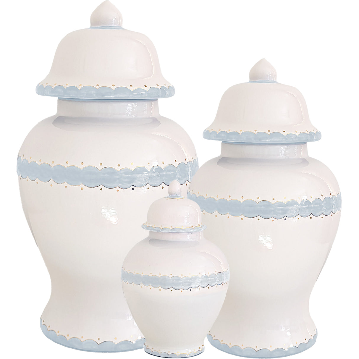 Scallop Ginger Jars in 5 Colors | Wholesale