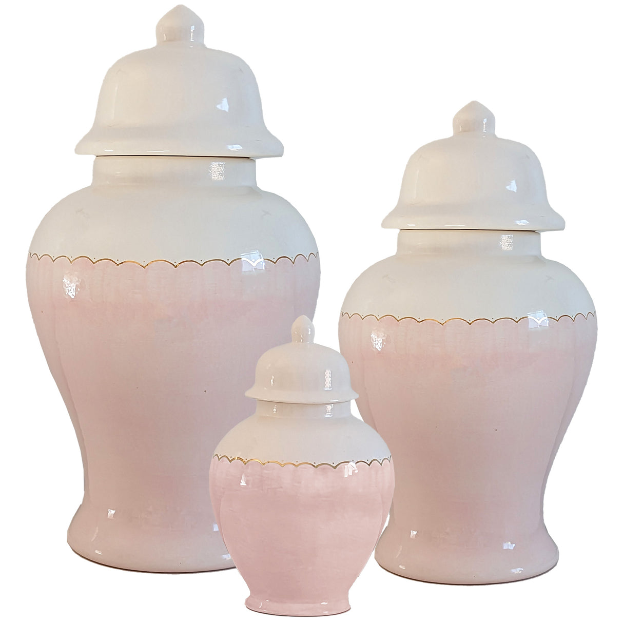 Scalloped Color Block Ginger Jars in 10 Colors | Wholesale