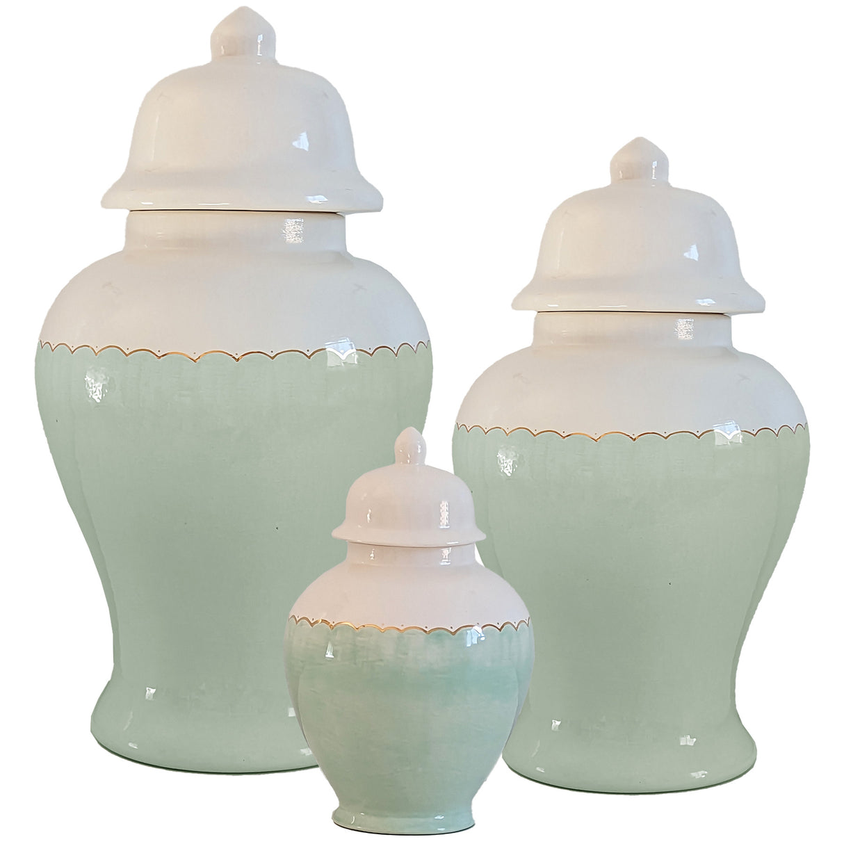 Scalloped Color Block Ginger Jars in 10 Colors | Wholesale