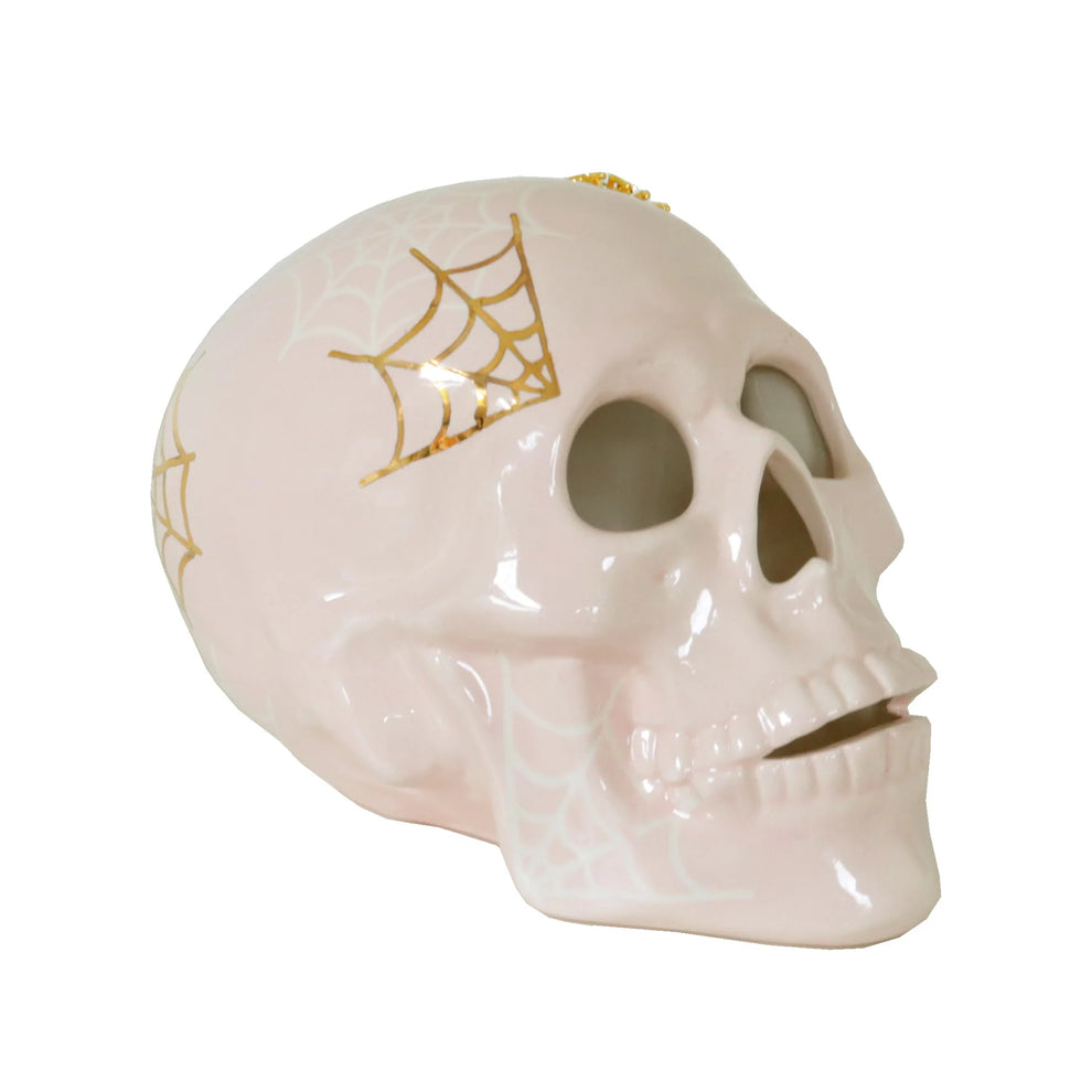 "Mr. Bones and Charlotte" Skull Decor with 22K Gold Accents in 7 Colors | Wholesale
