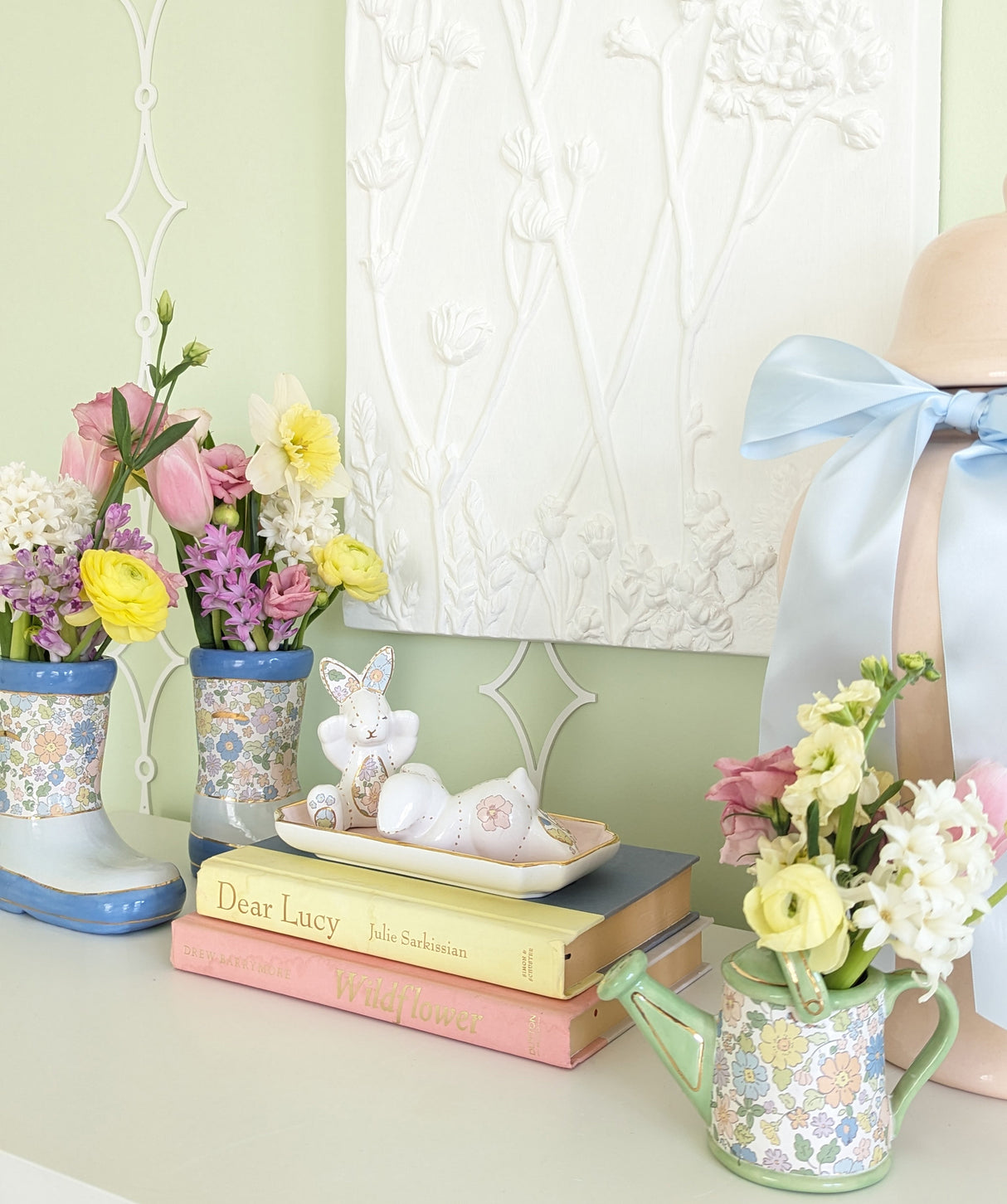 Flower Field Watering Can Bud Vase