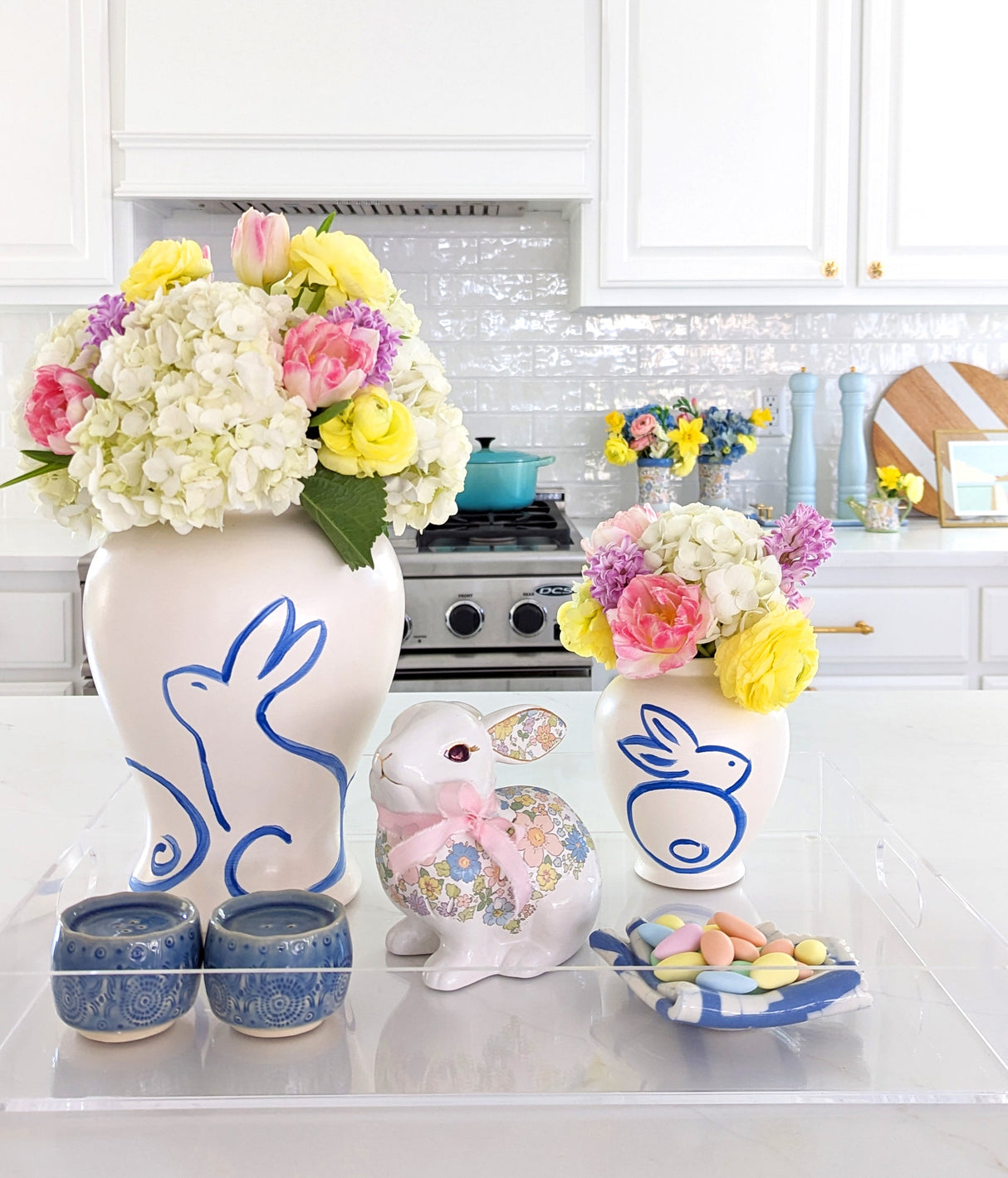 Brushstroke Bunnies Ginger Jars in 4 Colors | Wholesale