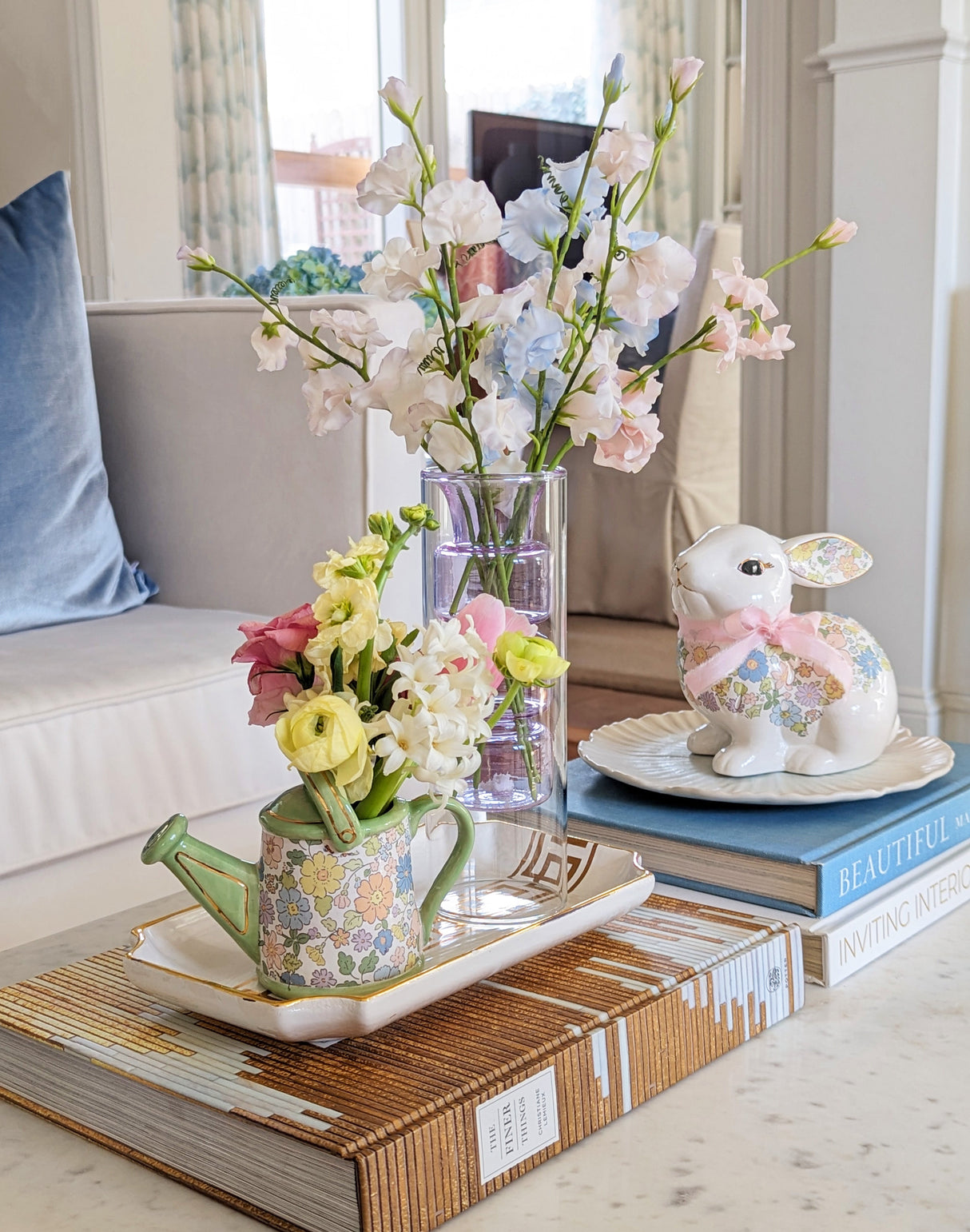 Flower Field Watering Can Bud Vase