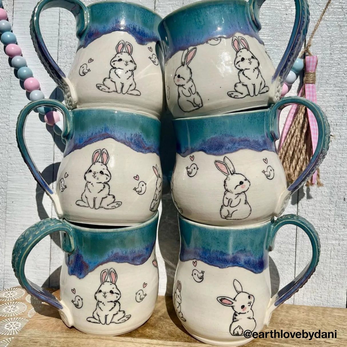 Cartoon Rabbit & Chick Underglaze Transfer