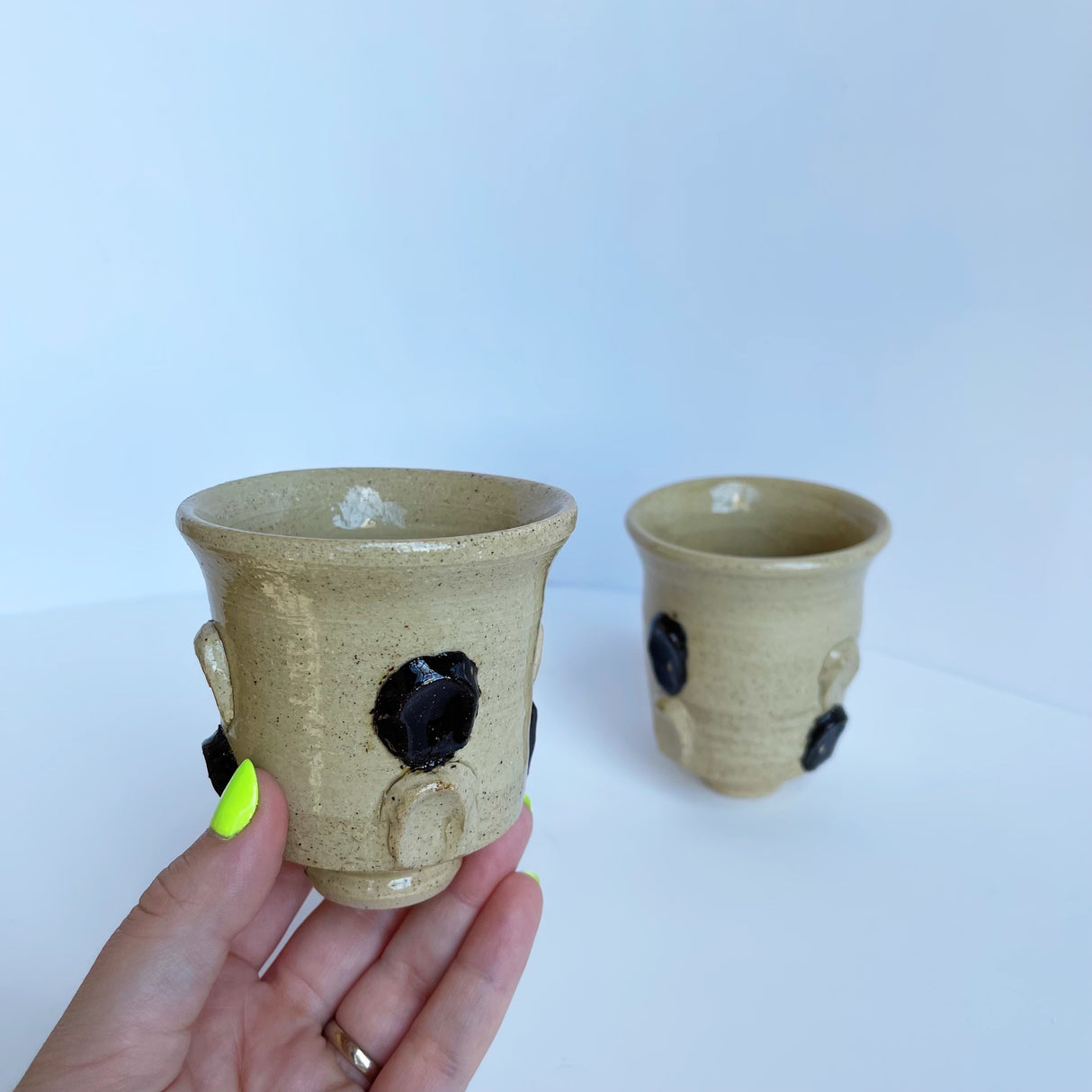 Checkered Knob Yunomi | Panther Pots by Ayden Krzmarzick