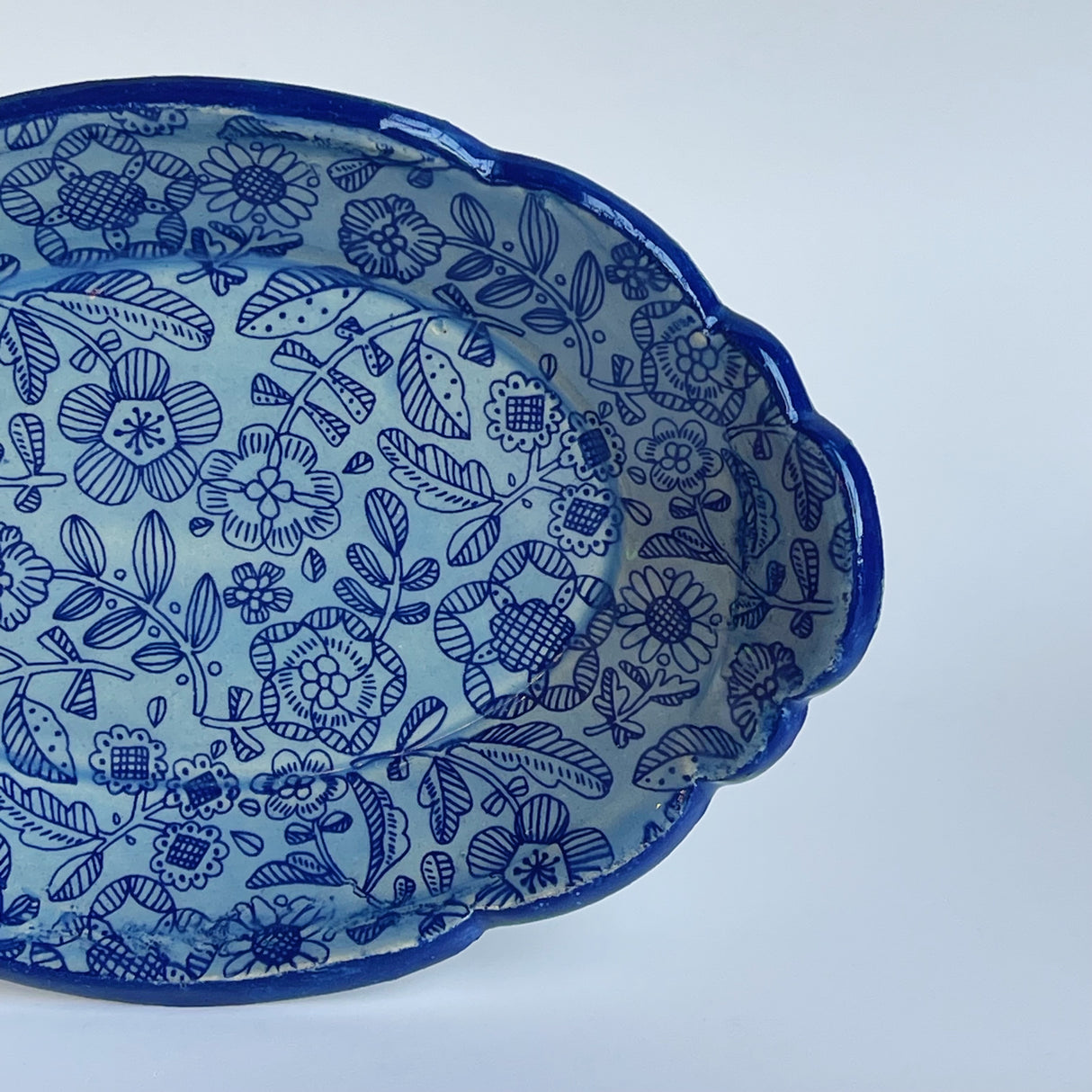 Small Blue Oval Dish | Trisha Boatright