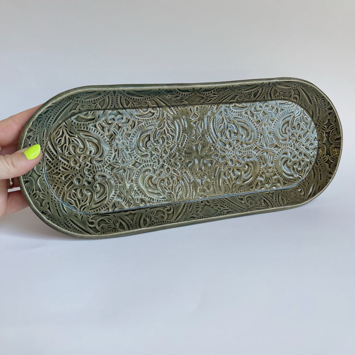 Lace Green Tray | Trisha Boatright