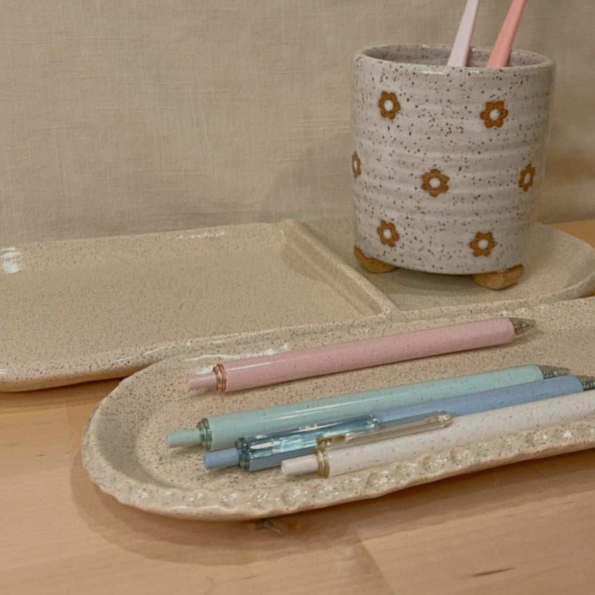 Divided Speckled Tray | Terra Clay Co.