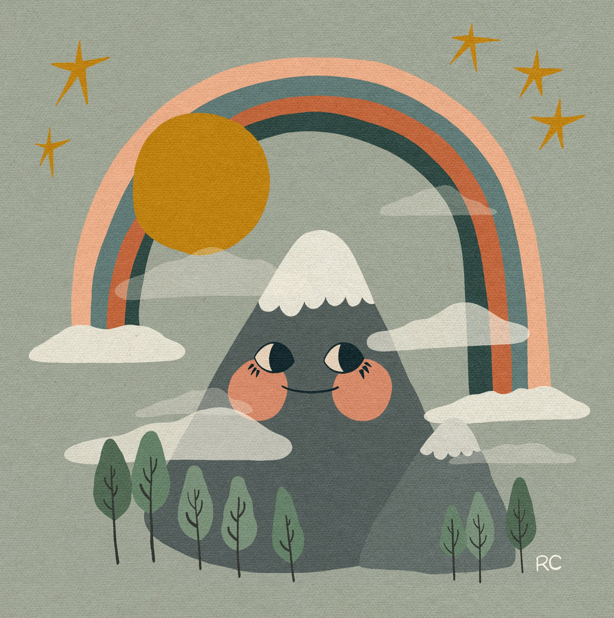 Happy Mountain Print | Rachele Cromer