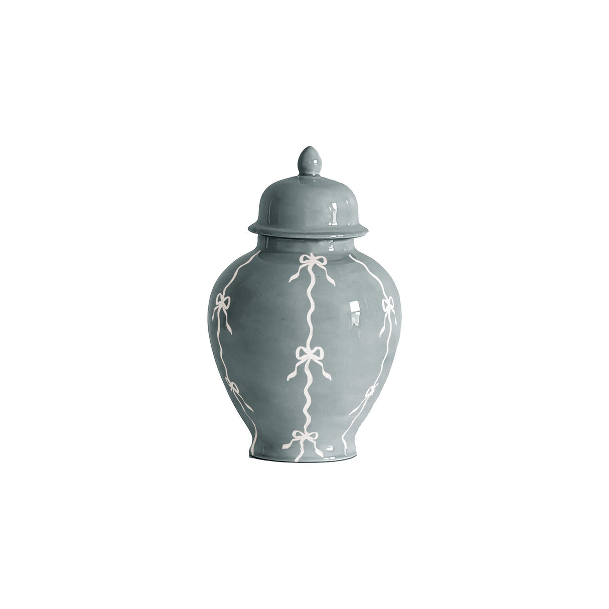 Bow Stripe Ginger Jars in Lamb's Ear