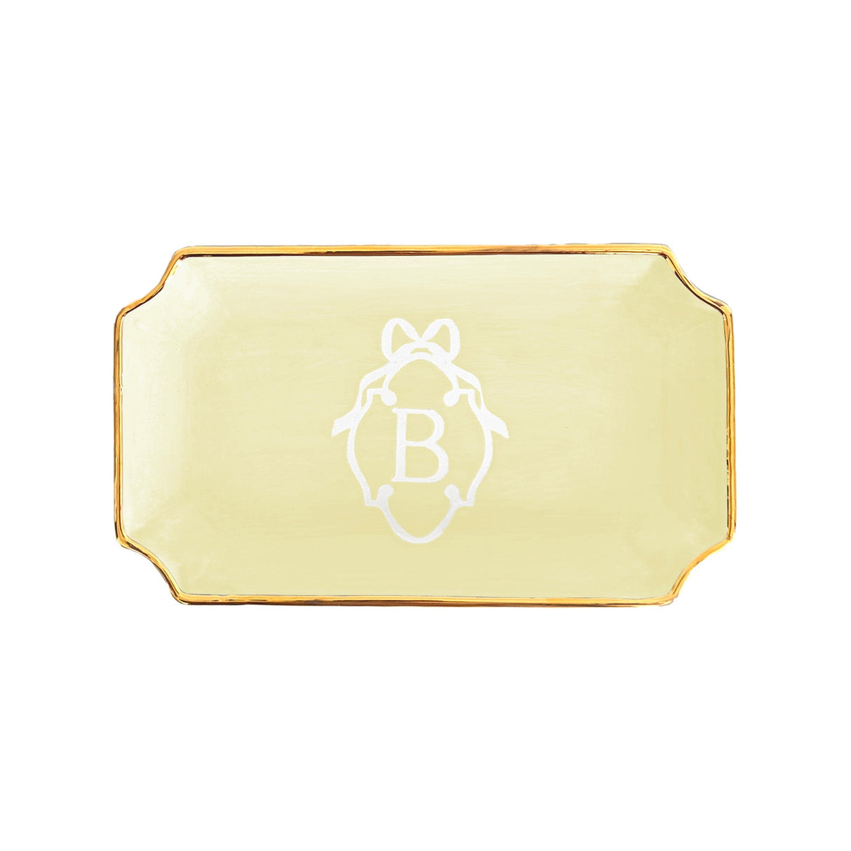 Bow Monogram Trays with 22K Gold Accent