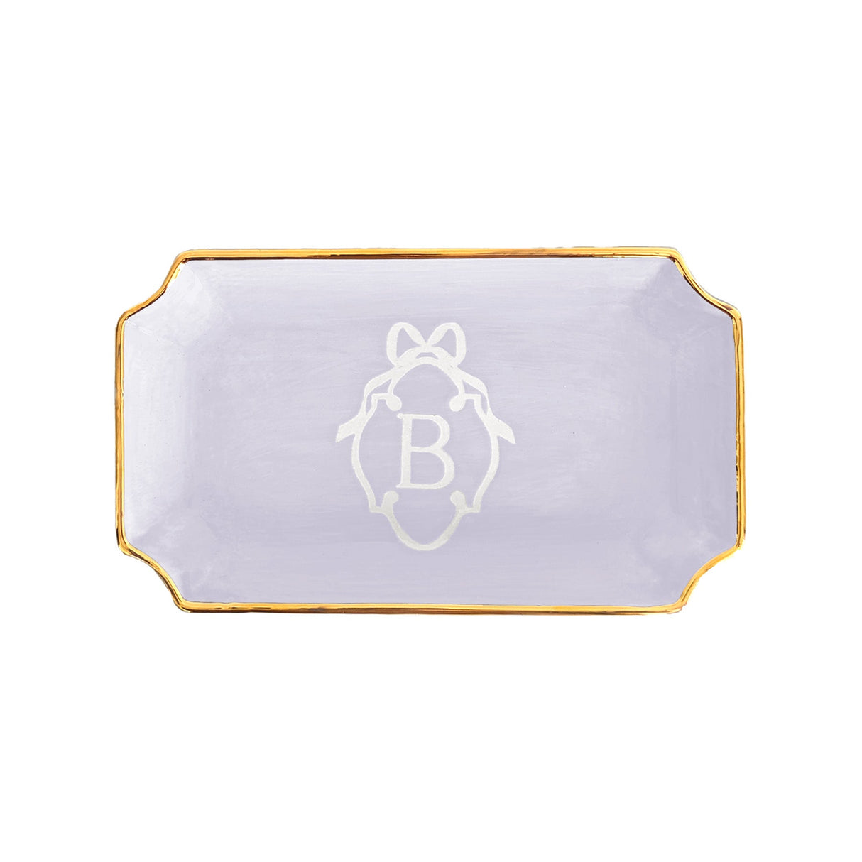 Bow Monogram Trays with 22K Gold Accent