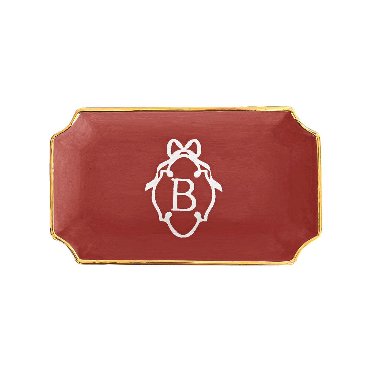 Bow Monogram Trays with 22K Gold Accent
