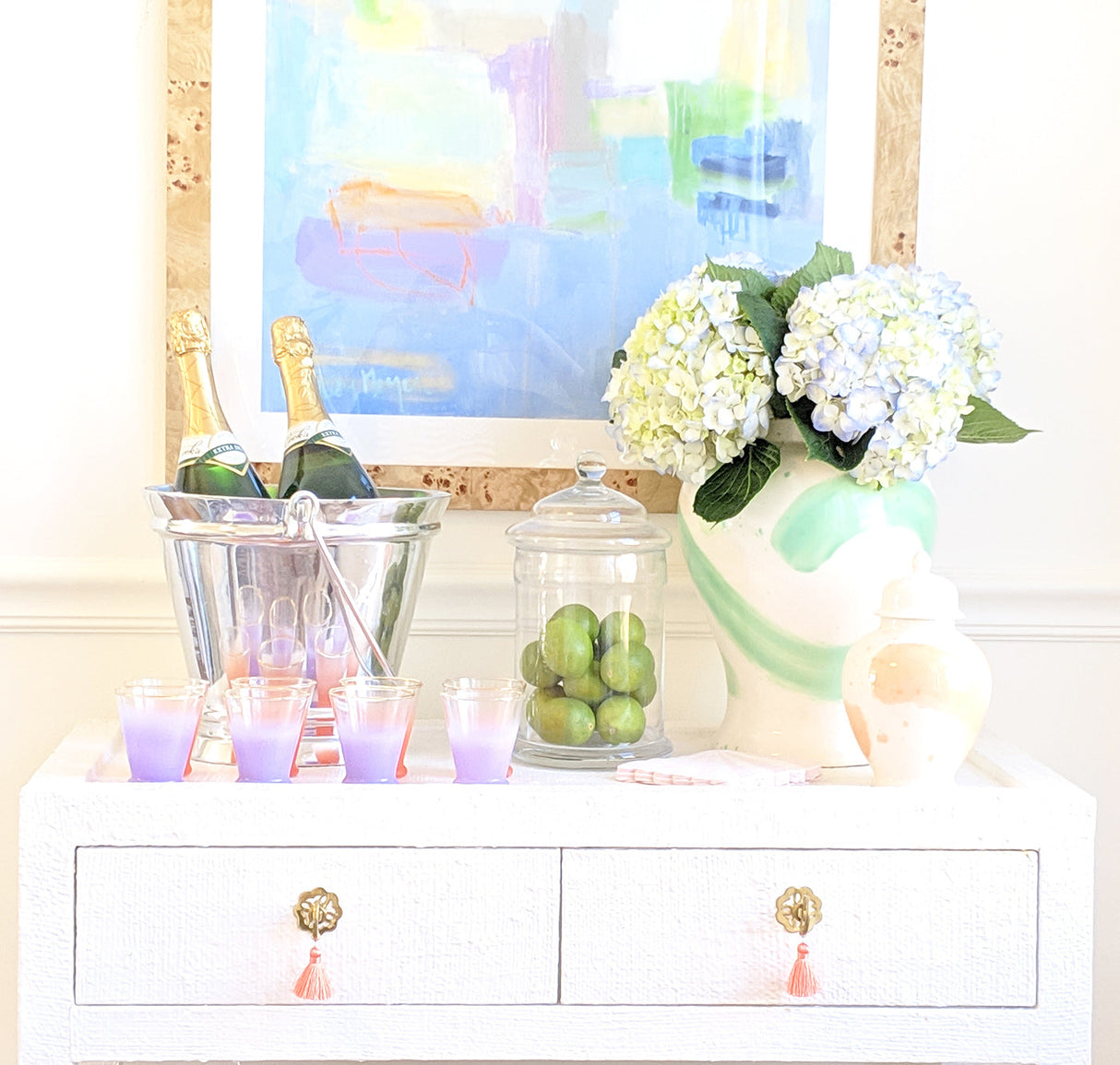 Robin's Egg Brushstroke Ginger Jar