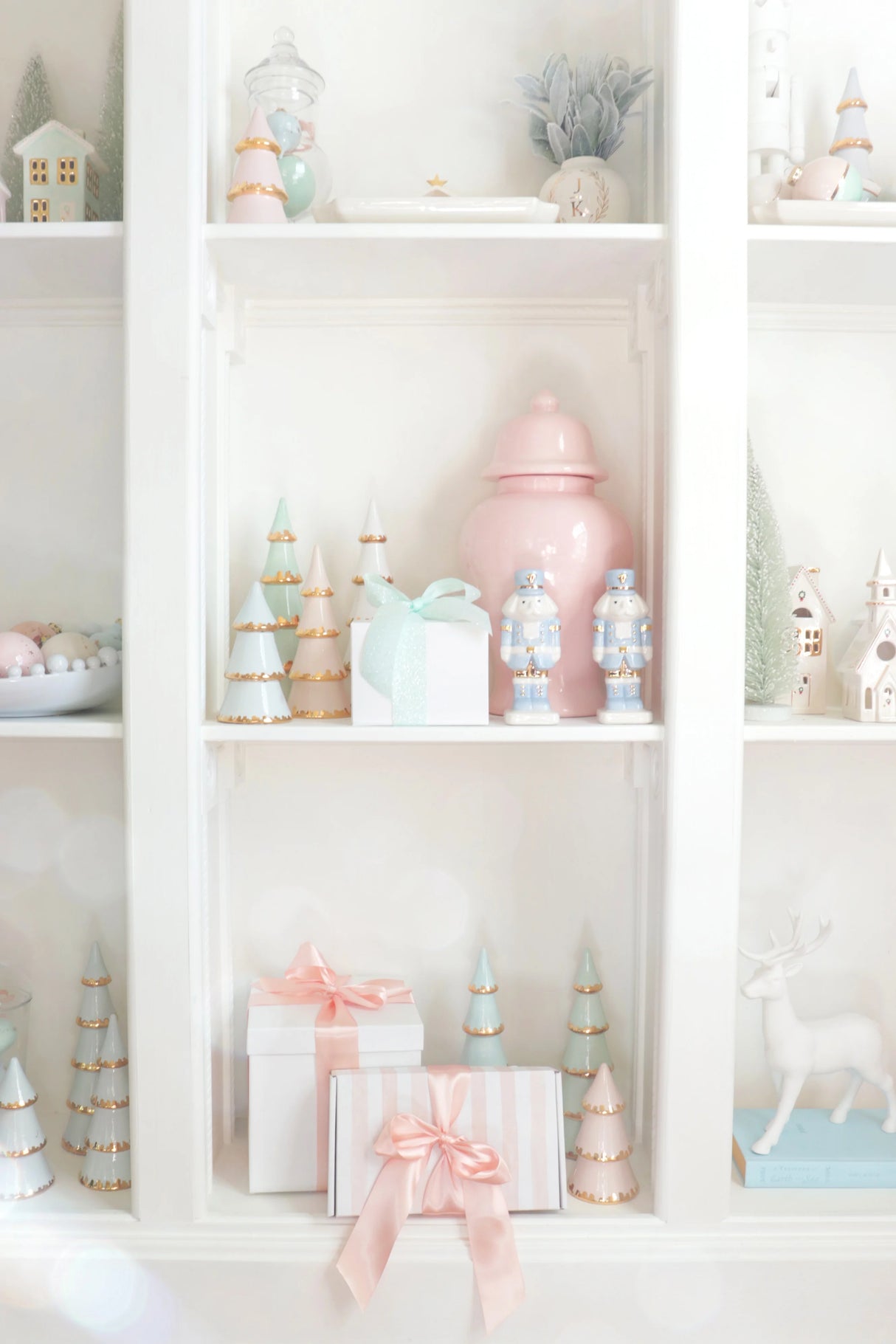 Ivory Christmas Village 3-Piece Set with 22K Gold Accents | Wholesale