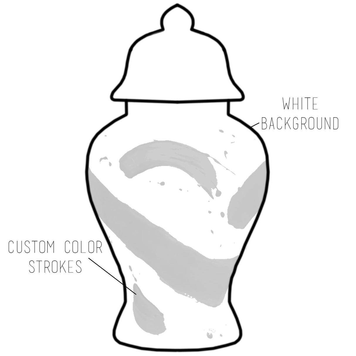 Custom Color Brushstroke Ginger Jars