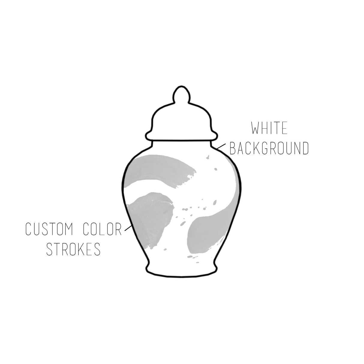 Custom Color Brushstroke Ginger Jars