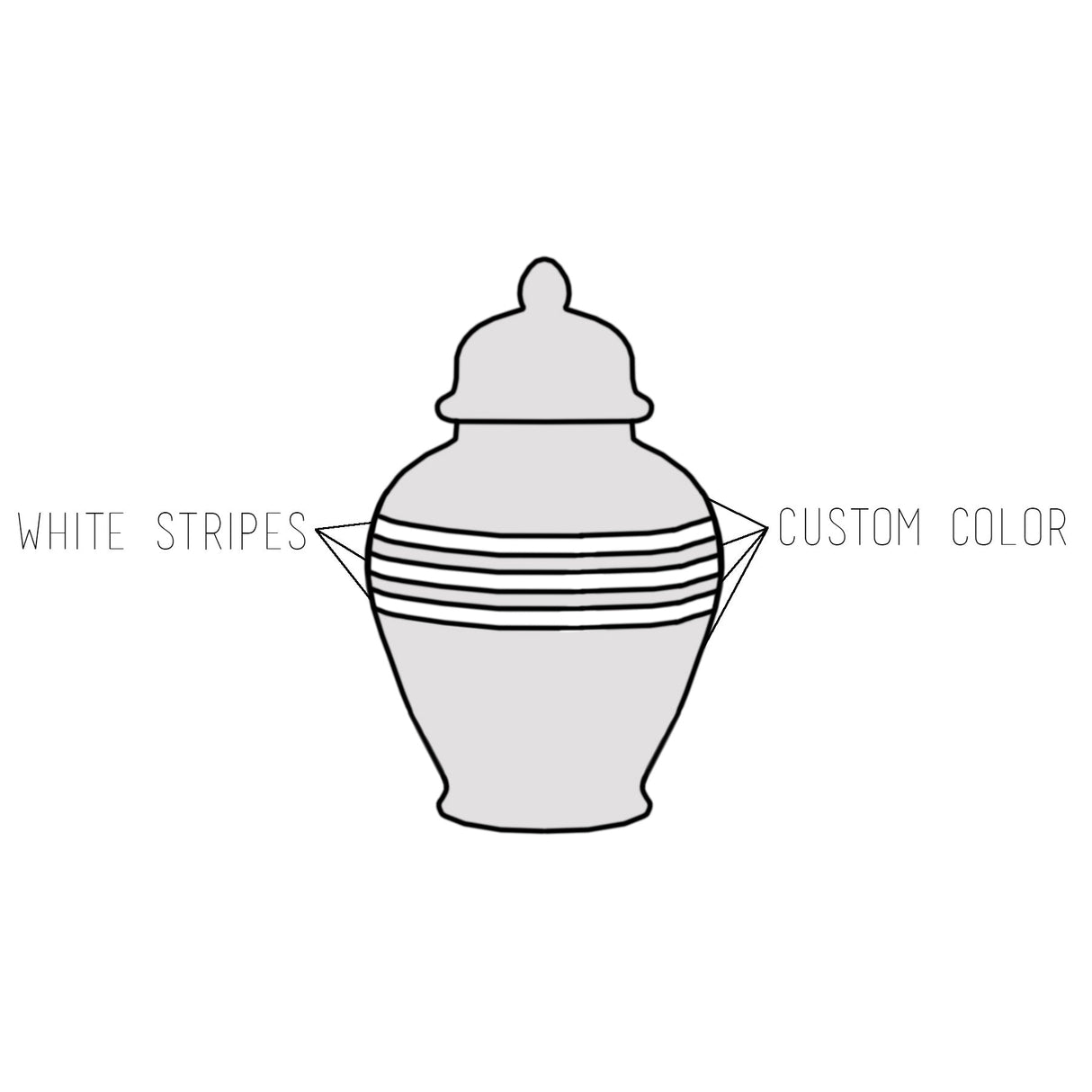 Custom Color Striped Ginger Jars