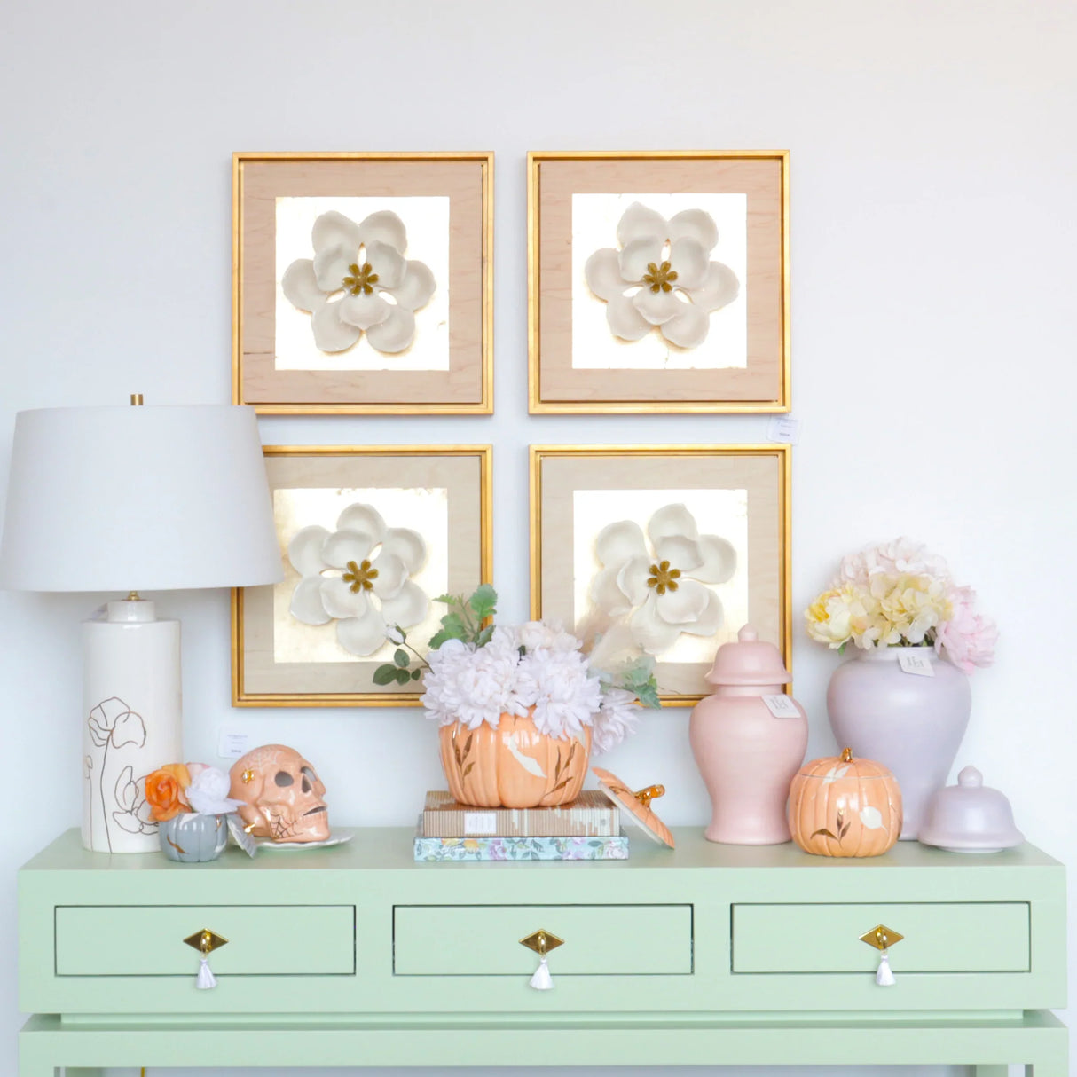 "Mr. Bones and Charlotte" Skull Decor with 22K Gold Accents in 7 Colors | Wholesale