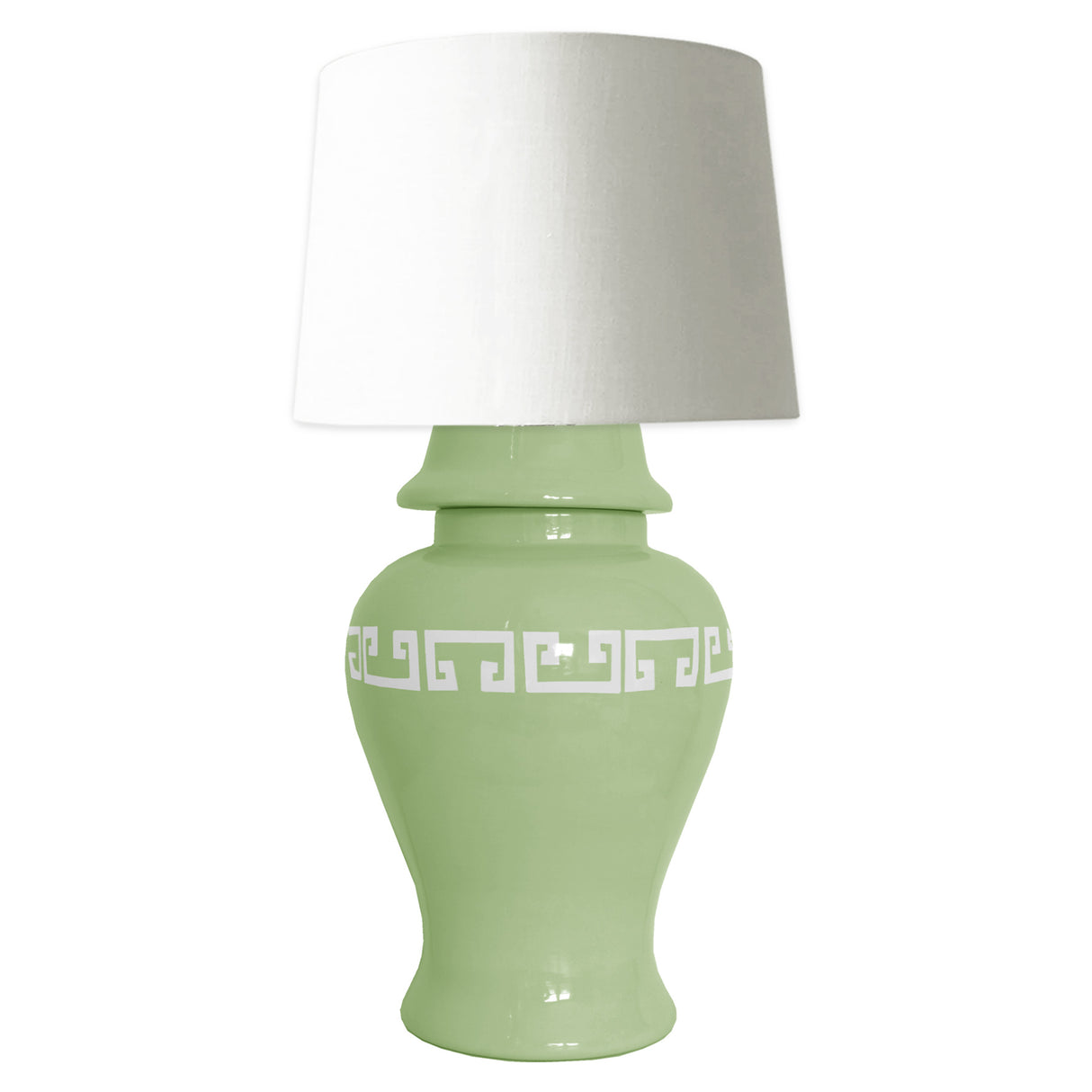 Cabbage Patch Greek Key Ginger Jar Lamp