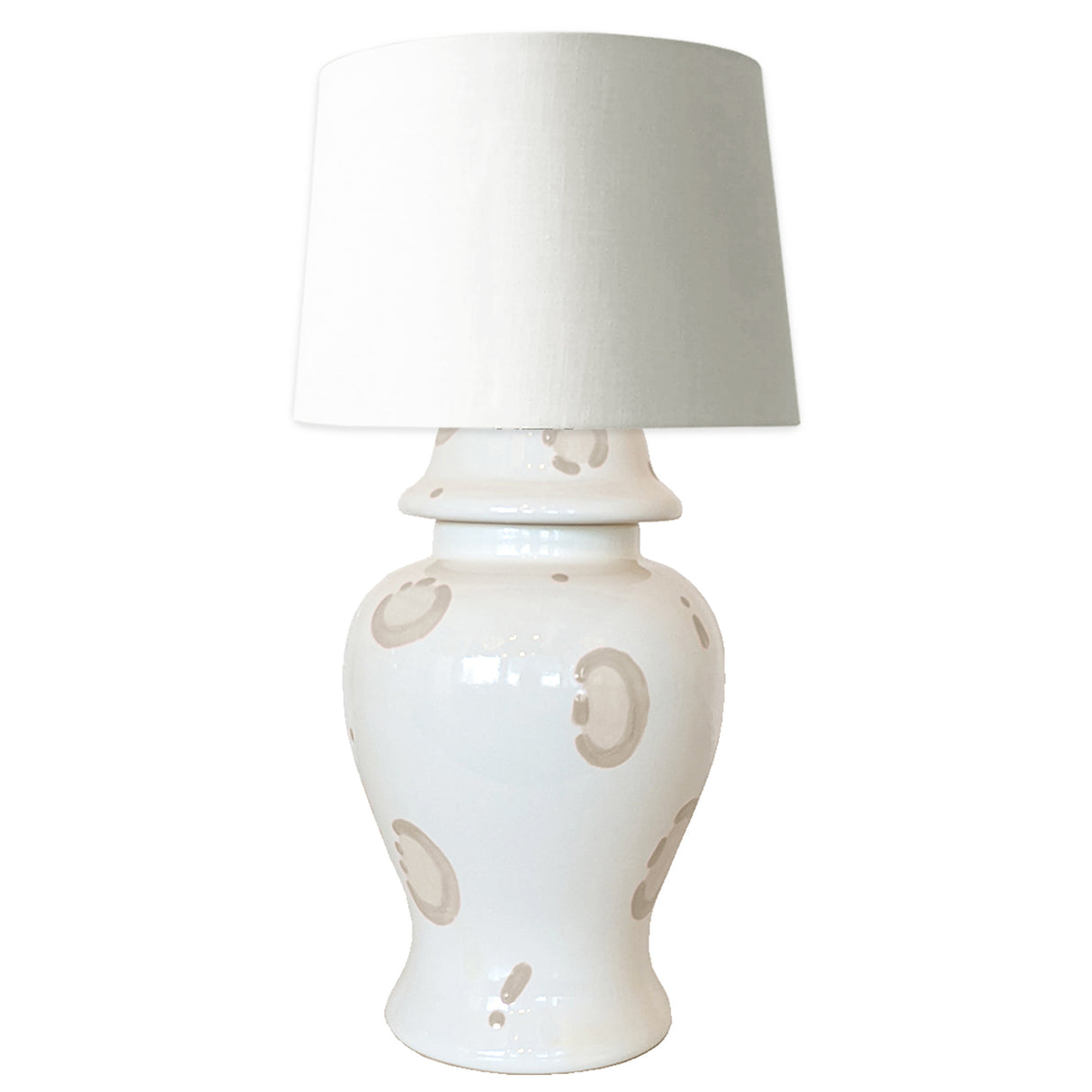 Beige Leopard Ginger Jar Lamp