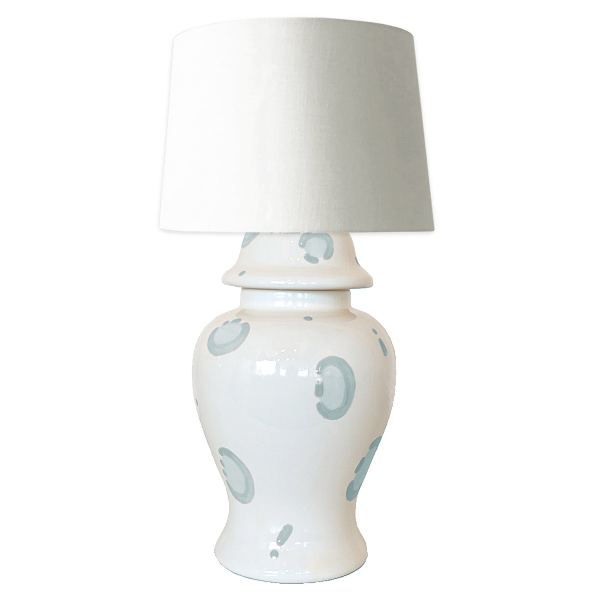 Blue Leopard Ginger Jar Lamp