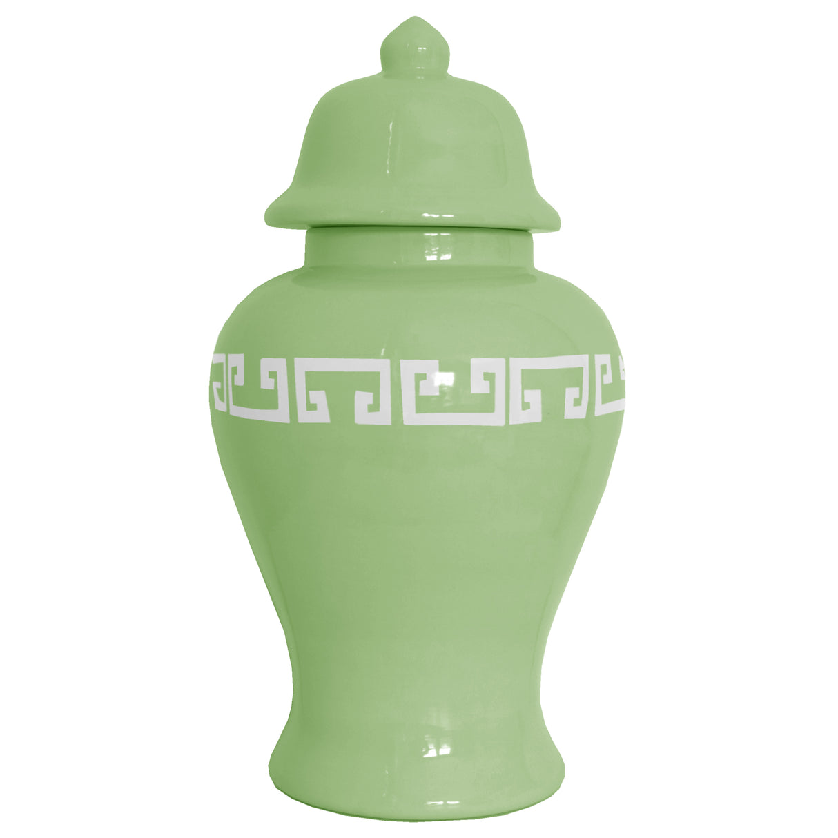 Cabbage Patch Green Greek Key Ginger Jars